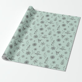 Winter Sak Wrapping Papper - Mint + Slate Presentpapper