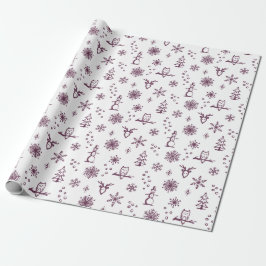 Winter Sak Wrapping Papper - Snö + Beet Presentpapper