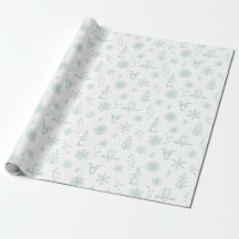 Winter Sak Wrapping Papper - Snö + Mint