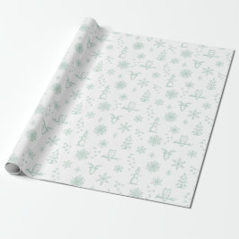Winter Sak Wrapping Papper - Snö + Mint Presentpapper
