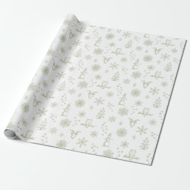 Winter Sak Wrapping Papper - Snö + Tea Presentpapper