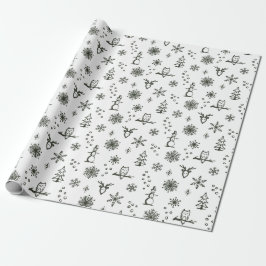 Winter Sak Wrapping Pappert - Snö + Gräs Presentpapper