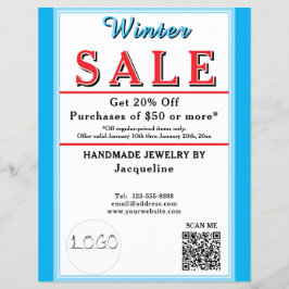 Winter Sale Jewelry Blue White Heart Reklamblad