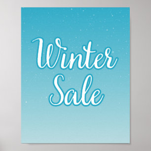 Winter Sale Sign, Blue Sale Sign, Säsong Sale Poster