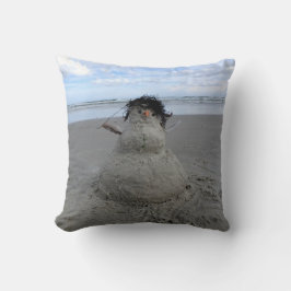 Winter Sandman vid stranden Kudde
