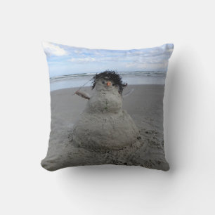 Winter Sandman vid stranden Kudde
