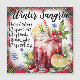 Winter Sangria Magnetic Recipe-kort