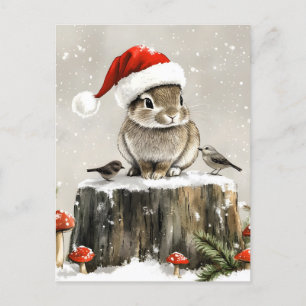 Winter Santa Bunny Wonderland Helg Vykort