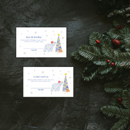 Winter Santa Polar Bear Diaper Raffle Baby Shower  Tilläggskort