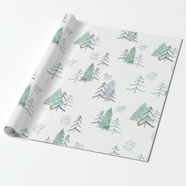 Winter Scandinavian Träd Hand-Paediatric Mönster Presentpapper