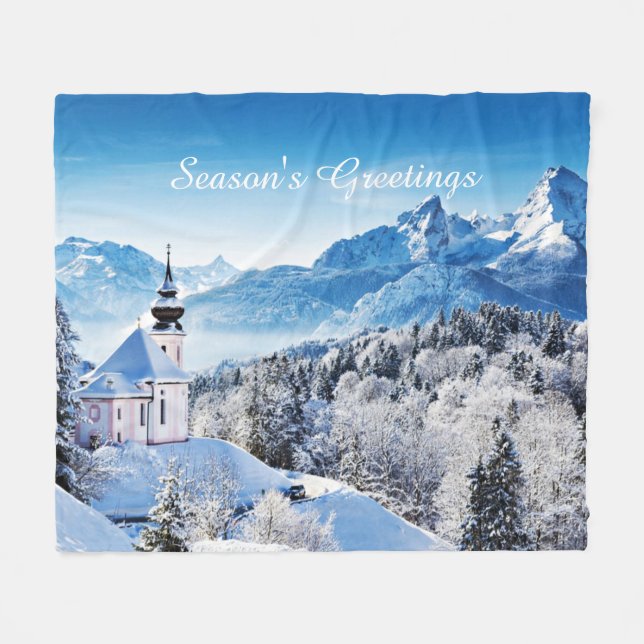 Winter scene custom  fleecefilt (Framsidan (Horisontell))