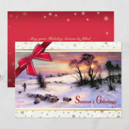 Winter Scene Fine Art Anpassningsbar - Platt julko Julkort