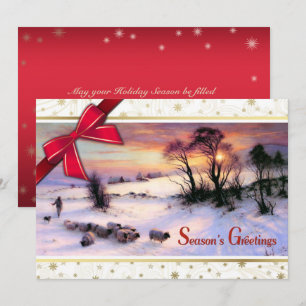 Winter Scene Fine Art Anpassningsbar - Platt julko Julkort