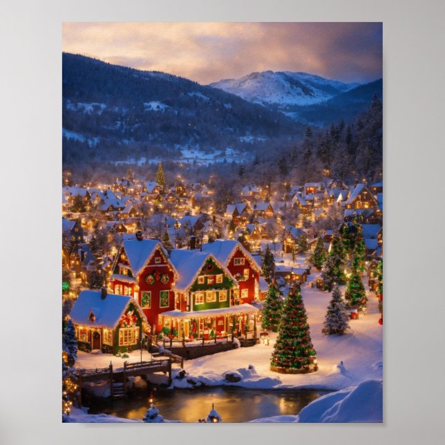 Winter Scene God jul Poster (Framsidan)
