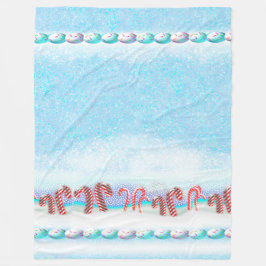 Winter Scene i skogen Snowy Candy cane Fleecefilt