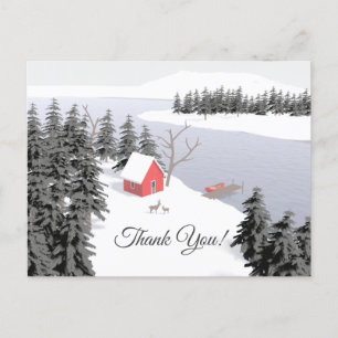 Winter Scene Illustration Helg Vykort