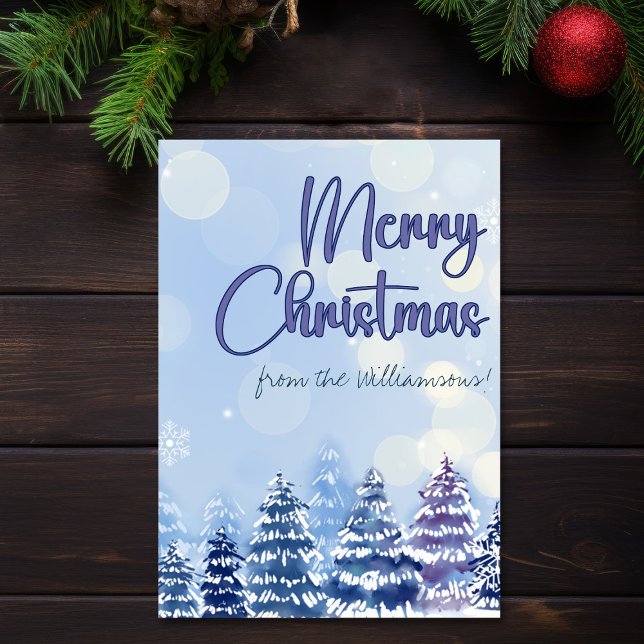 Winter Scene John 3:16 Livets jul Kort (Everlasting Life John 3:16 Bible Verse Christmas Card)