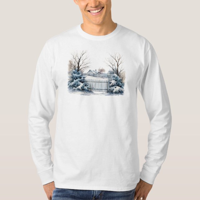 Winter Scene Långärmad T-Shirt (Framsida)