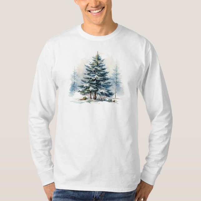 Winter Scene Långärmad T-Shirt (Framsida)