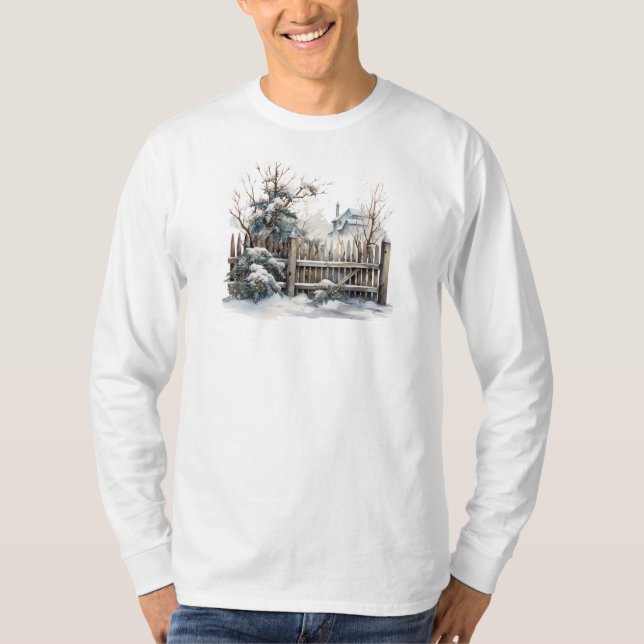 Winter Scene Långärmad T-Shirt (Framsida)