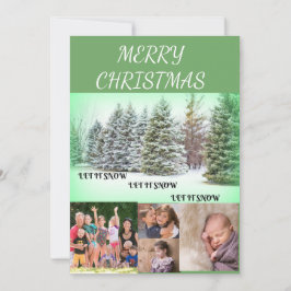 Winter Scene Merry Christmas 4 Photo Collage Julkort