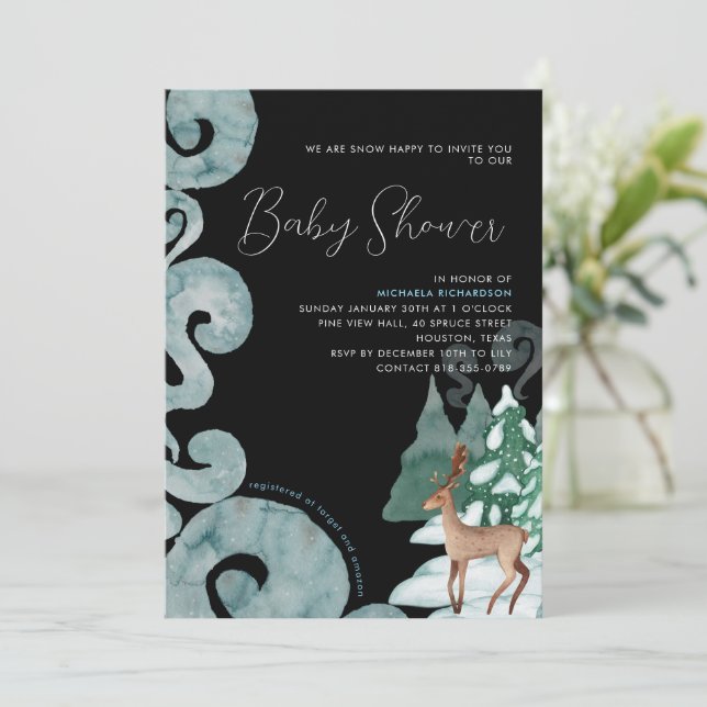 WINTER SCENE MODERN BABY SHOWER BABY SPRINKLE | INBJUDNINGAR (Stående Fram)
