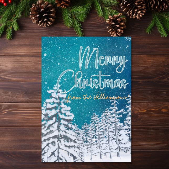 Winter Scene-ordspråk 17:22 God jul Kort (Merry Heart Proverbs 17:22 Bible Verse Christmas Card)