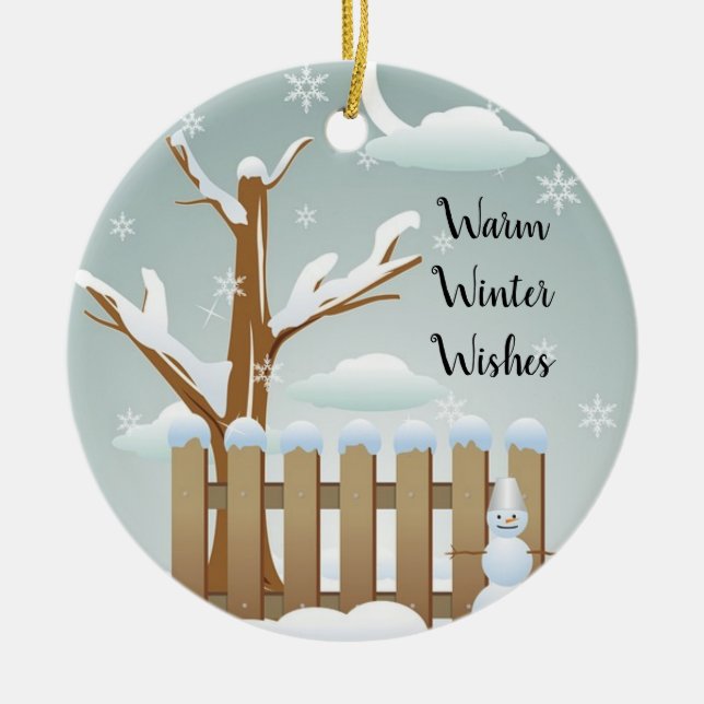 Winter Scene-ornament Julgransprydnad Keramik (Framsidan)