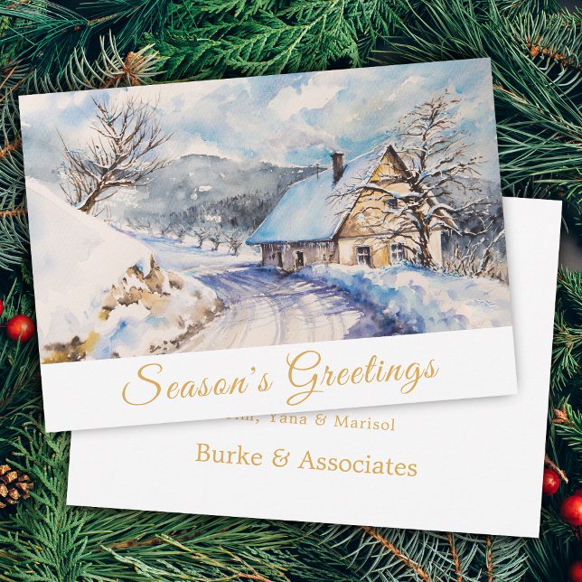Winter Scene Season Hälsning Business Julkort (Winter Scene Season' Greetings Business Holiday Card)