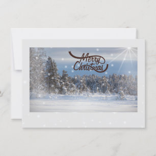Winter-scenen för god jul-kort-delning julkort