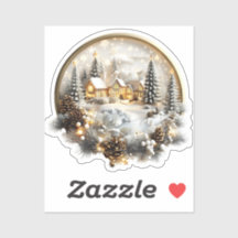 Winter Scenery Sticker, etikett