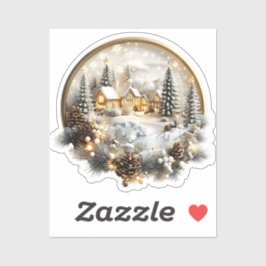 Winter Scenery Sticker, etikett