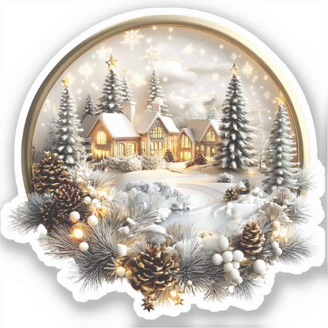 Winter Scenery Sticker, etikett (Framsida)