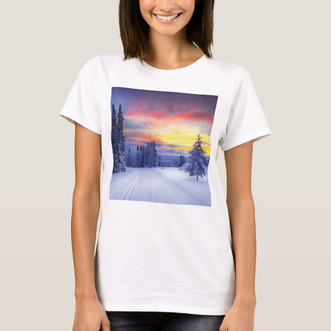 Winter scenery  t shirt (Framsida)