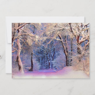 Winter scenery with snowed trees watercolor inbjudningar