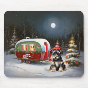 Winter Schnauzer Caravan jul Äventyr Musmatta