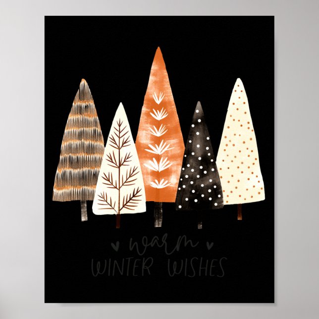 Winter Season Simple Ne Trees  Poster (Framsidan)