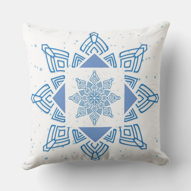 Winter Season Snowflake Dekorativ kudde (Baksida)