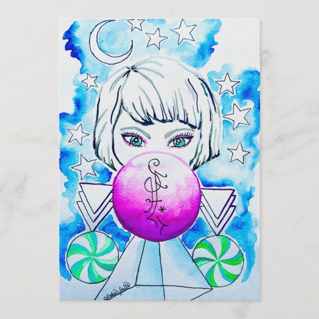 Winter Season Sorceress Watercolor Inbjudningar (Framsida)