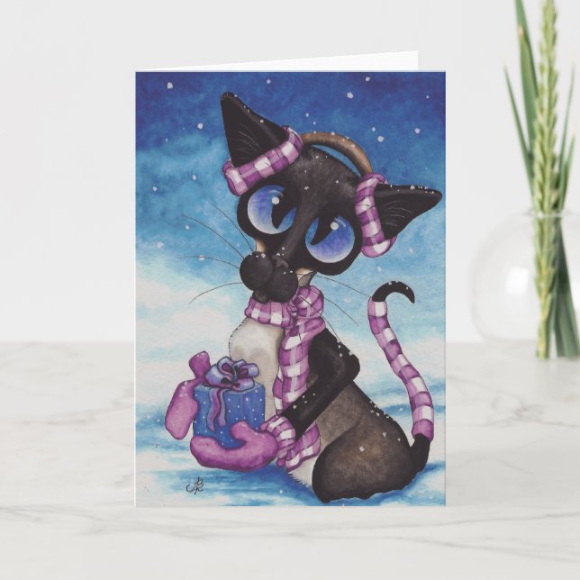 Winter Siamese Helgkort (Framsida)