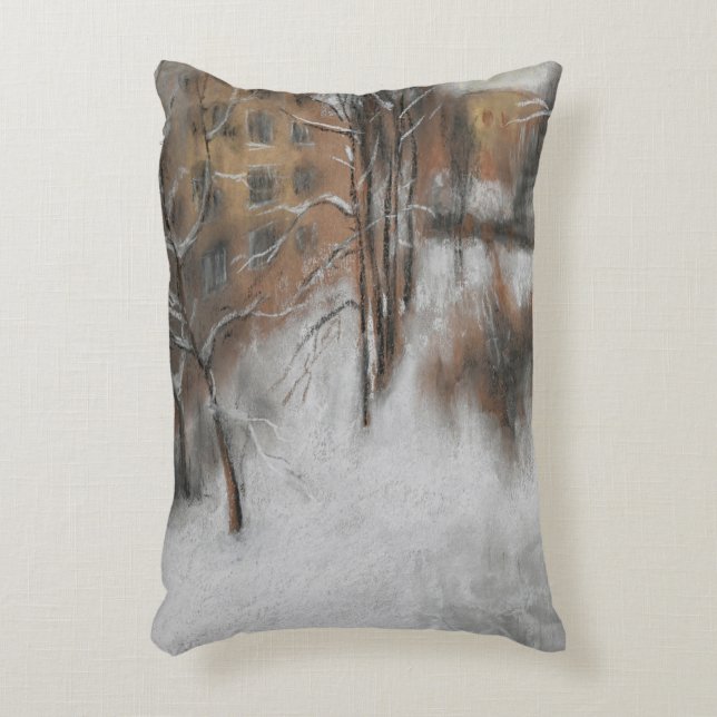 Winter Silence by the Window Prydnadskudde (Framsidan(Vertikal))
