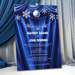 Winter Silke Snowflake Pearl Blommigt Bröllop Inbjudningar