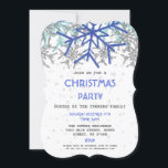 Winter Silver Navy Blue Snowflake CHRISTMAS Party Inbjudningar<br><div class="desc">Elegantens vinterhändelsemodeller med silver & marinblått snöflingor,  effekten silver snö på vit bakgrund. Använda Anpassa verktyg om du vill lägga till din information. Se även min Winter Snöflingor-samling.</div>
