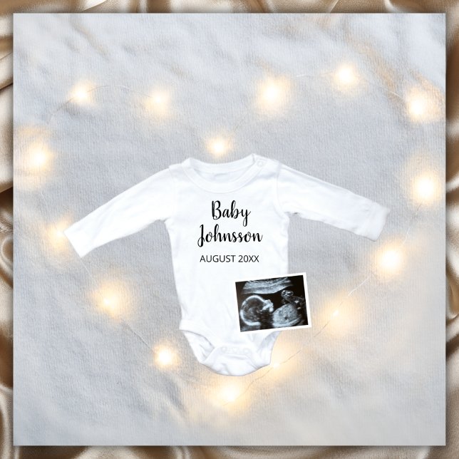 Winter Simple Sonogram Ultrasound Photo Gravid Meddelande (winter photo pregnancy announcement)