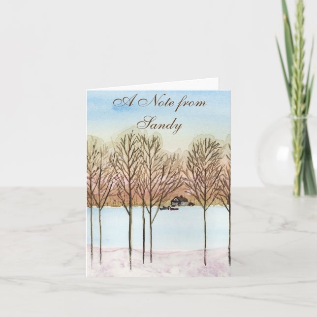Winter Sjö Anteckningskort (Framsida)