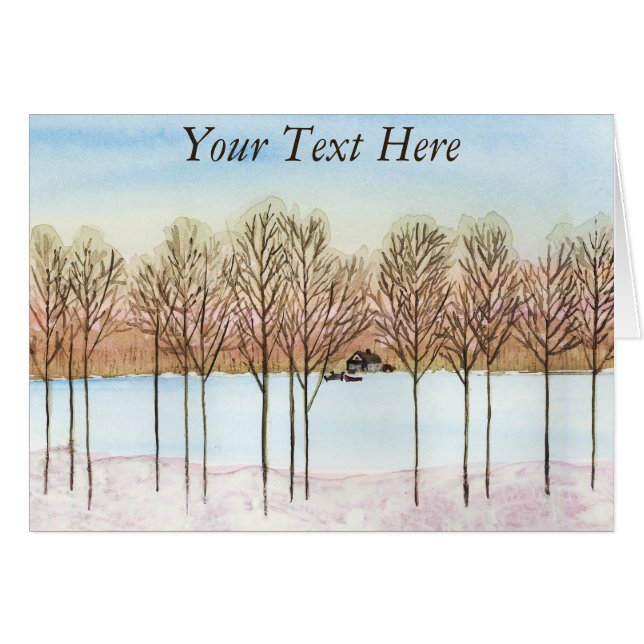 Winter Sjö Hälsningskort (Framsidan Horizontal)
