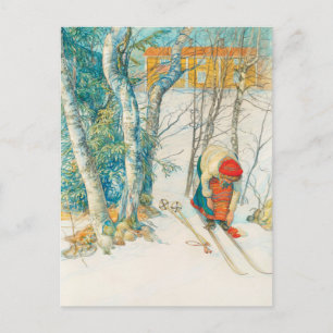 Winter Ski av Carl Larsson Helg Vykort