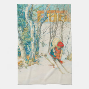 Winter Ski av Carl Larsson Kökshandduk
