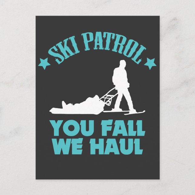 Winter Ski Gift Ski-patrullen... du kommer att vi  Vykort (Framsida)