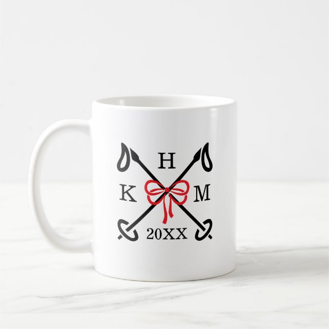 Winter Ski Slopes Monogram Mug Kaffemugg (Vänster)